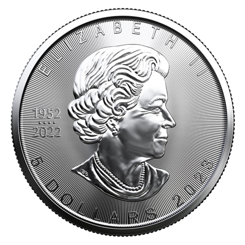 Kanadyjski Liść Klonowy 1 uncja srebra (Ag 999) — Royal Canadian Mint — zdjęcie 2