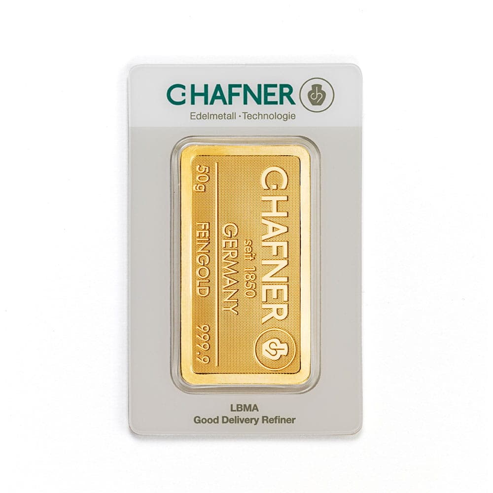 Sztabka złota C.Hafner 50g (au 999,9) — C. Hafner