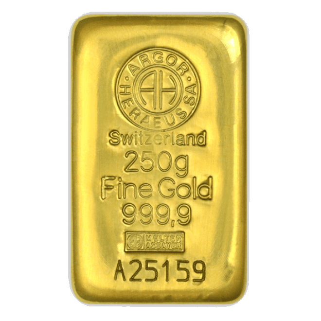 Sztabka złota Argor Heraeus 250g (au 999,9)