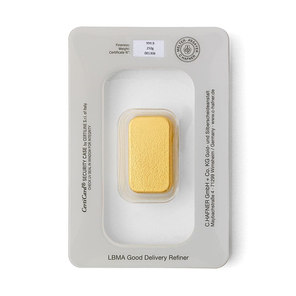 Sztabka złota C.Hafner 250g (au 999,9) — C. Hafner — zdjęcie 2
