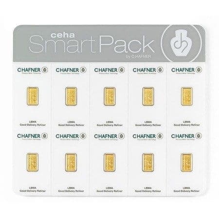 Sztabka złota 10 x 1g SmartPack C.Hafner (au 999,9) — C. Hafner — zdjęcie 2