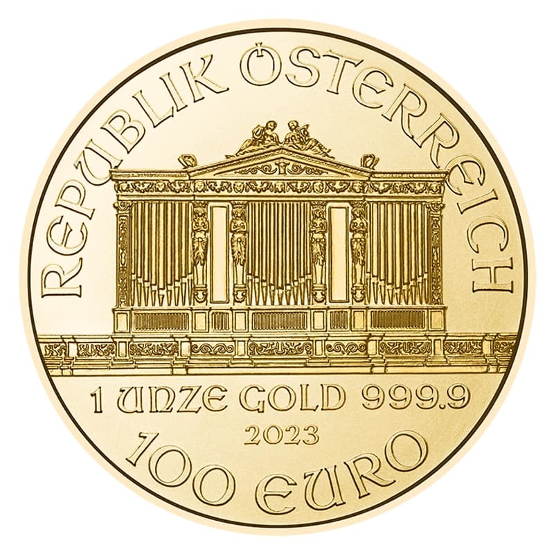 Wiedeński Filharmonik 1 uncja złota (Au 999,9) — Münze Österreich — zdjęcie 2