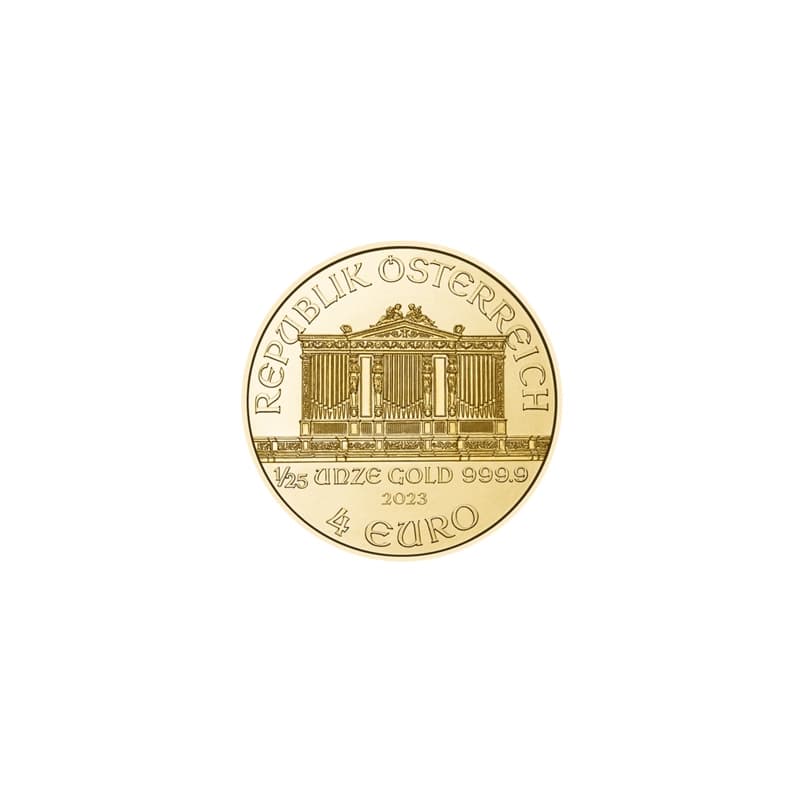 Wiedeński Filharmonik 1/25 uncji złota (Au 999,9) — Münze Österreich — zdjęcie 2
