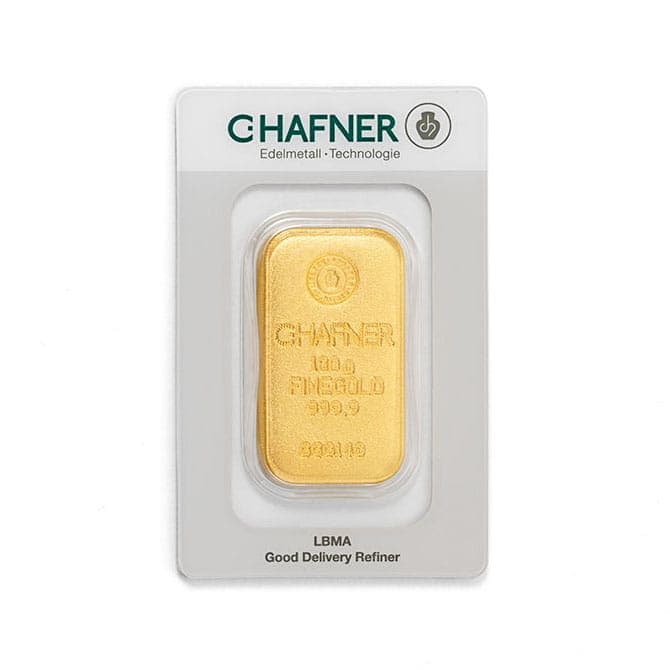 Sztabka złota C.Hafner 100g (au 999,9) — C. Hafner — zdjęcie 4