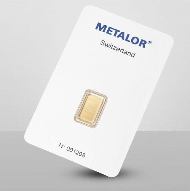 Sztabka złota Metalor 2,5g (au 999,9)