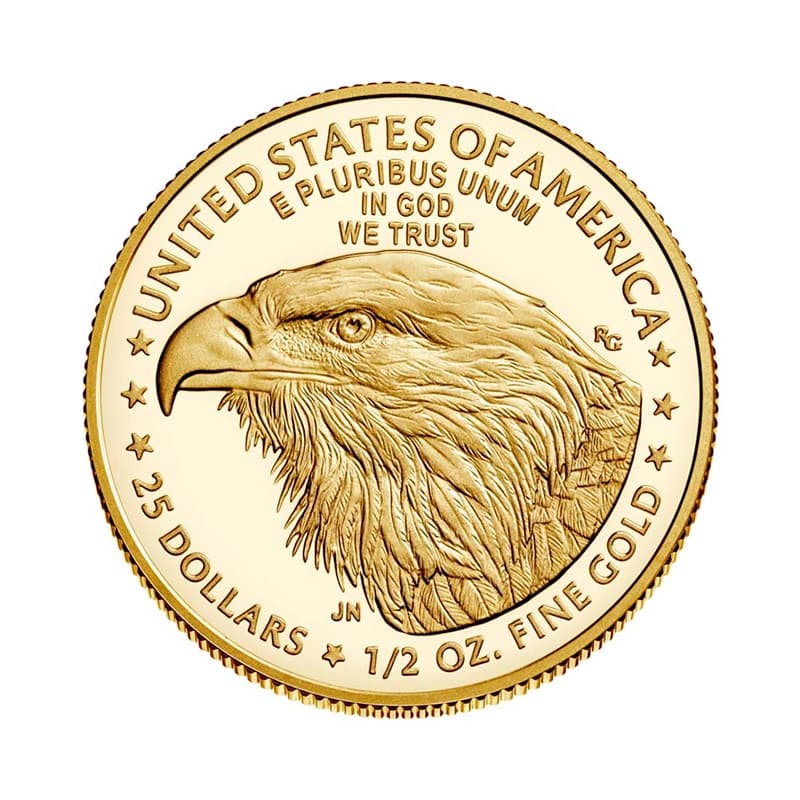 Amerykański Orzeł 1/2 uncji złota (Au 916) — US Mint — zdjęcie 2