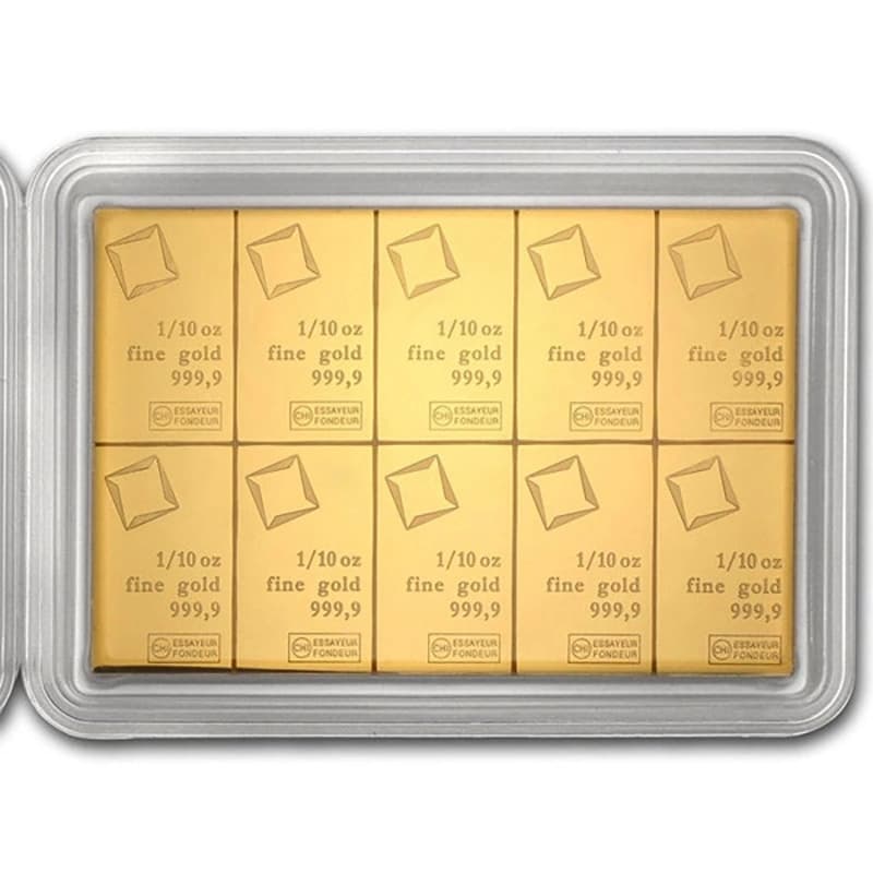 CombiBar 31,1 g (10 x 1/10 oz) Valcambi Suisse (au 999,9) — zdjęcie 2